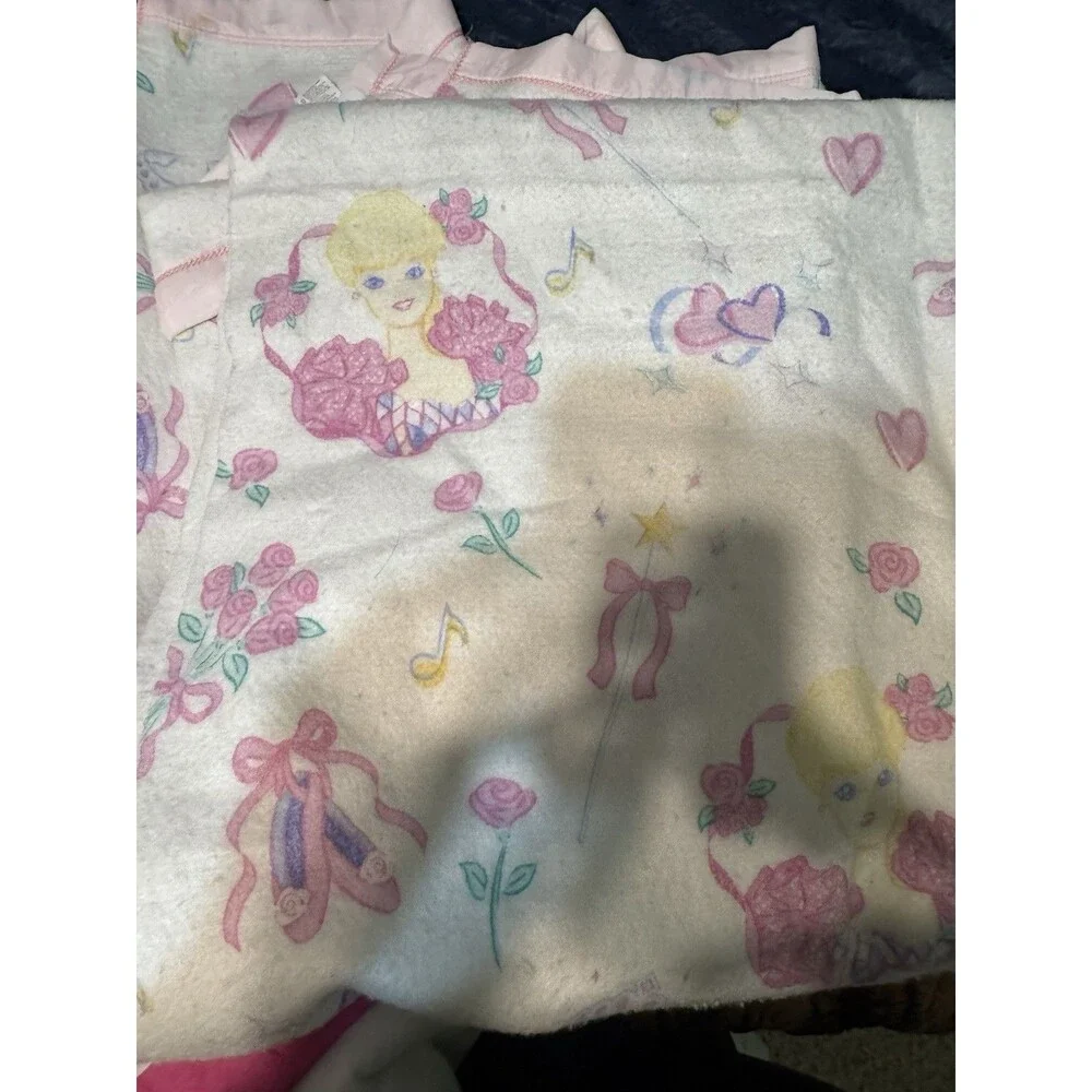 Vintage 1995 Barbie Ballerina Mattel Bedding Lot Comforter Pillow Sheet Pink